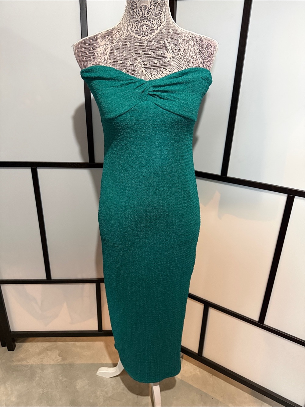 wild fable Strapless Twist Bodycon Dress in Teal Green